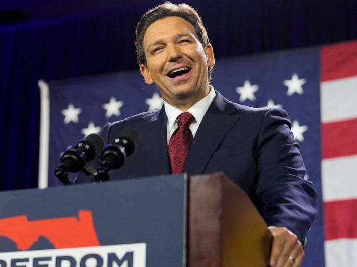 Florida Governor and Republican presidential candidate Ron DeSantis has made culture issues a focal point of his campaign. Photo: AP