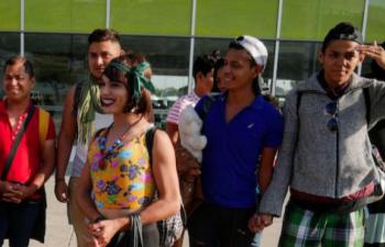 LGBT migrant caravan arrives in Tijuana